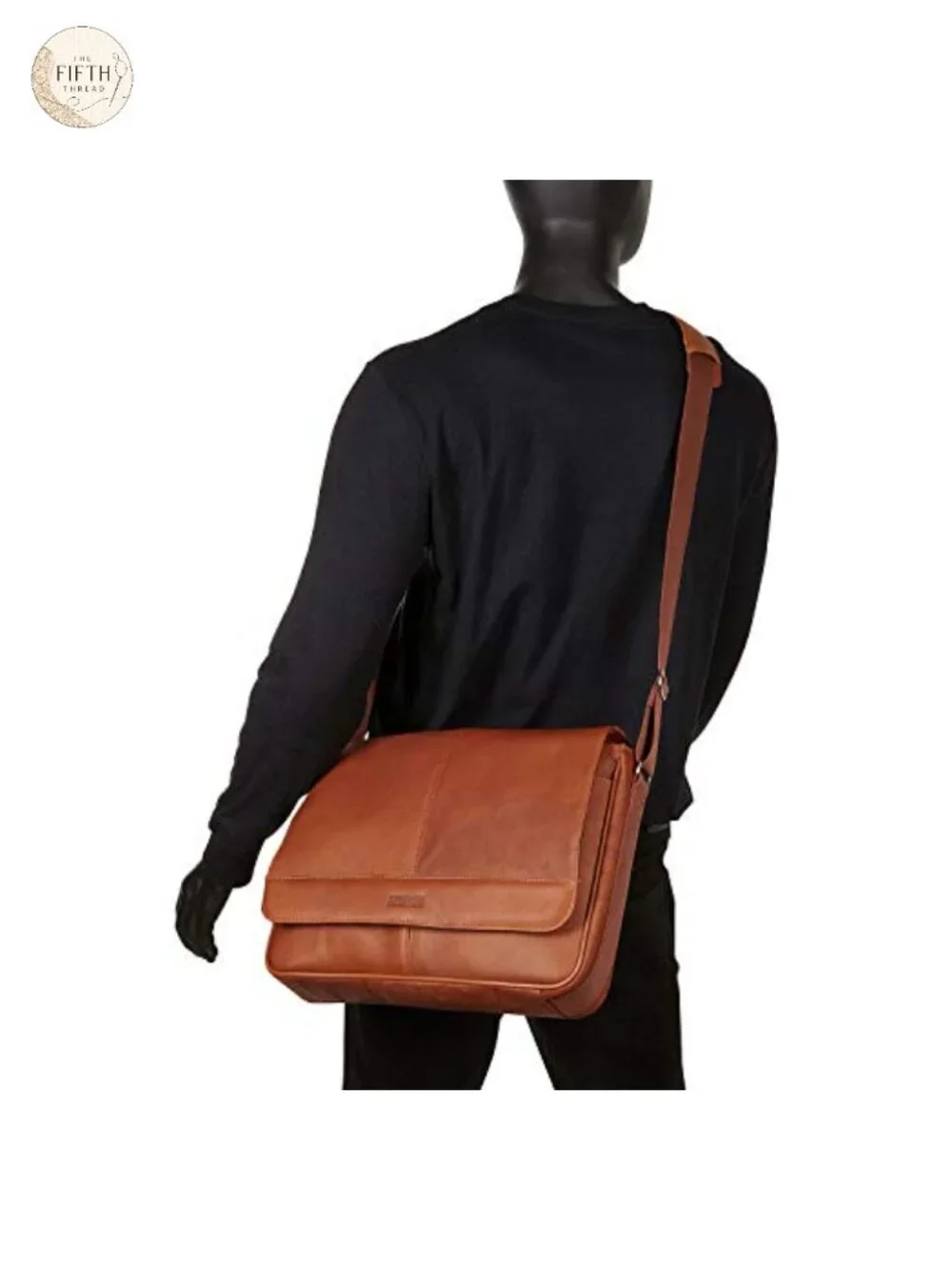 Full-Grain Colombian Leather Slim Messenger Bag for Laptop Tablet with